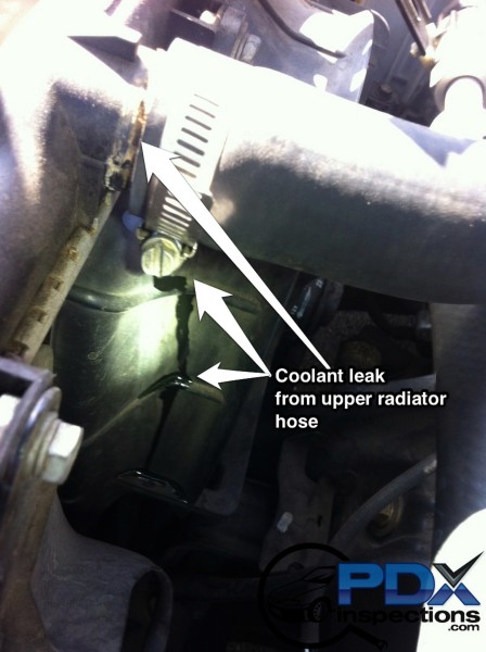 Engine coolant leak
