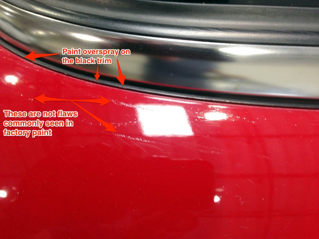 Paint overspray and flaws inspection