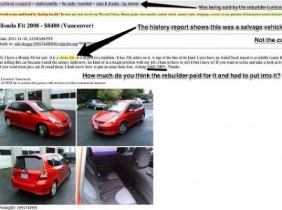 Craigslist car fraud Portland