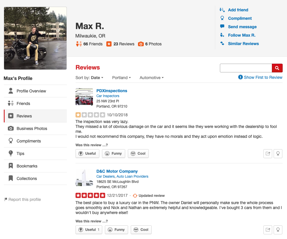 Max Rossi DC Motor Company Fake Reviews
